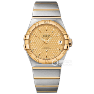 VS廠歐米茄間金格紋金條釘星座38m