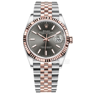 VS廠勞力士36m間玫深銠灰日志丹東3235機