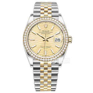 VS廠勞力士36m間金鉆圈水紋條釘面日志丹東3235機